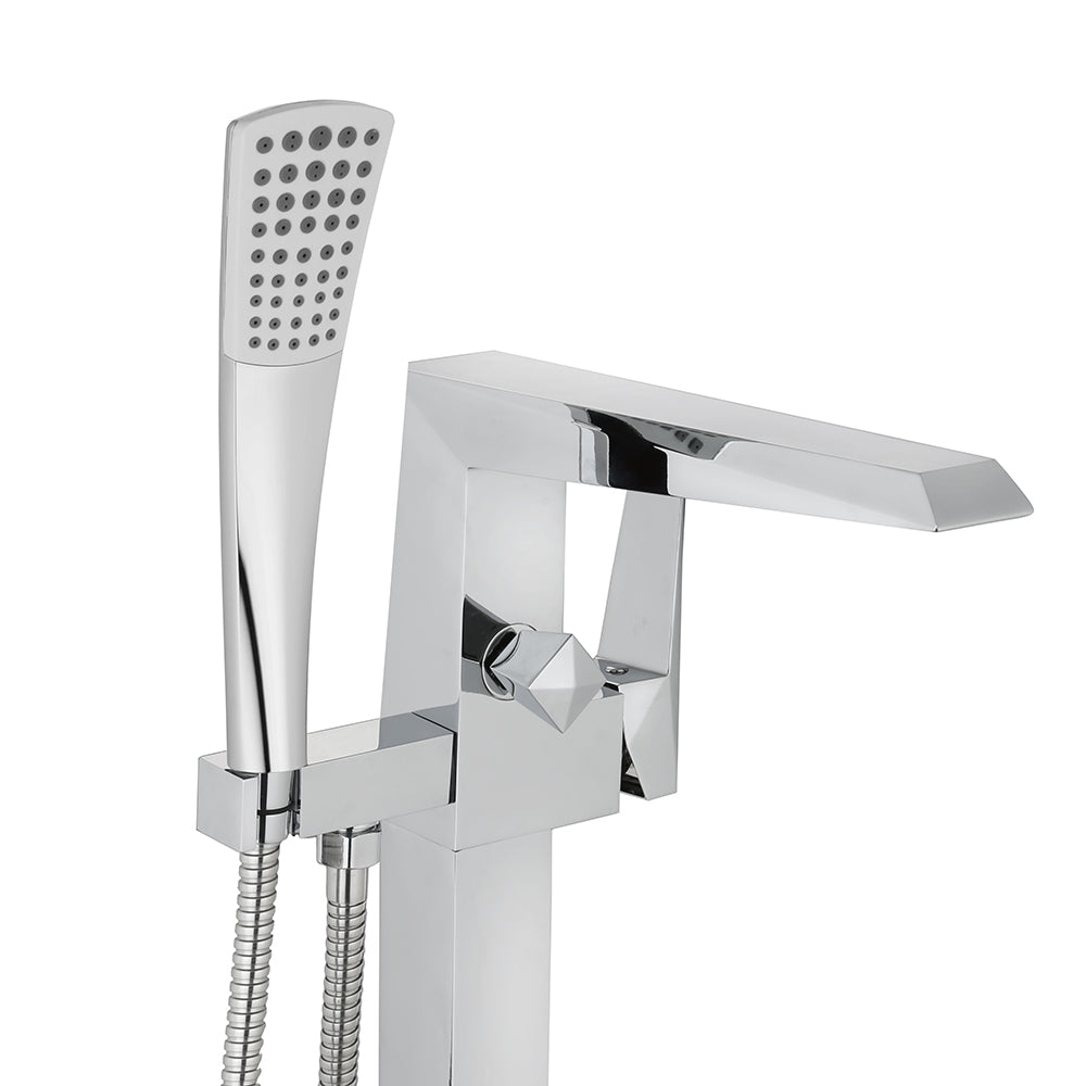 Freestanding Polished Chrome Bathtub Faucet with Showerhead H-100-TFMSHCH Image