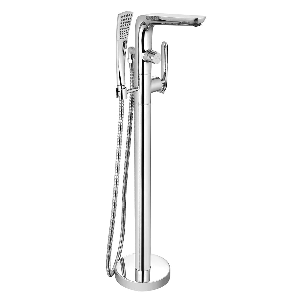 Freestanding Polished Chrome Bathtub Faucet with Showerhead H-120-TFMSHCH