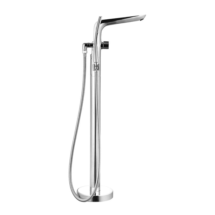 Freestanding Polished Chrome Bathtub Faucet with Showerhead H-120-TFMSHCH
