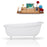 63" Streamline Solid Surface Resin K-1686-63FSWHSS-FM Soaking Freestanding Tub and Tray with Internal Drain
