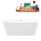 59" Solid Surface Resin K-82-59FSWHSS-FM Soaking Freestanding Tub and Tray with Internal Drain