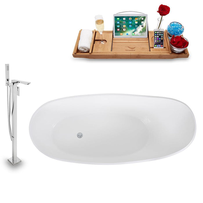 Tub, Faucet, and Tray Set Streamline 65'' Freestanding KH0907-140