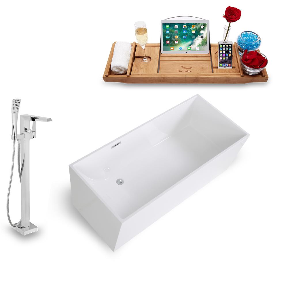 Tub, Faucet, and Tray Set Streamline 67'' Freestanding KH1006-100 Image