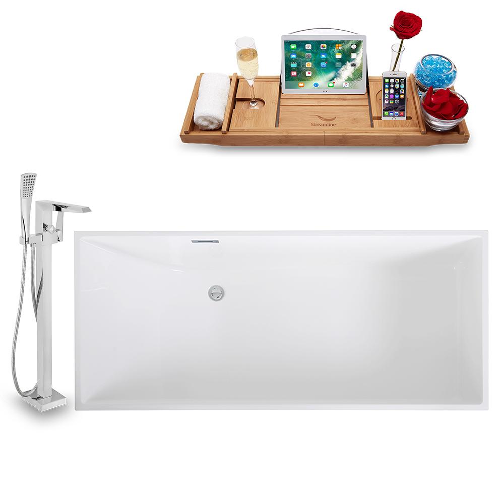 Tub, Faucet, and Tray Set Streamline 67'' Freestanding KH1006-100 Image