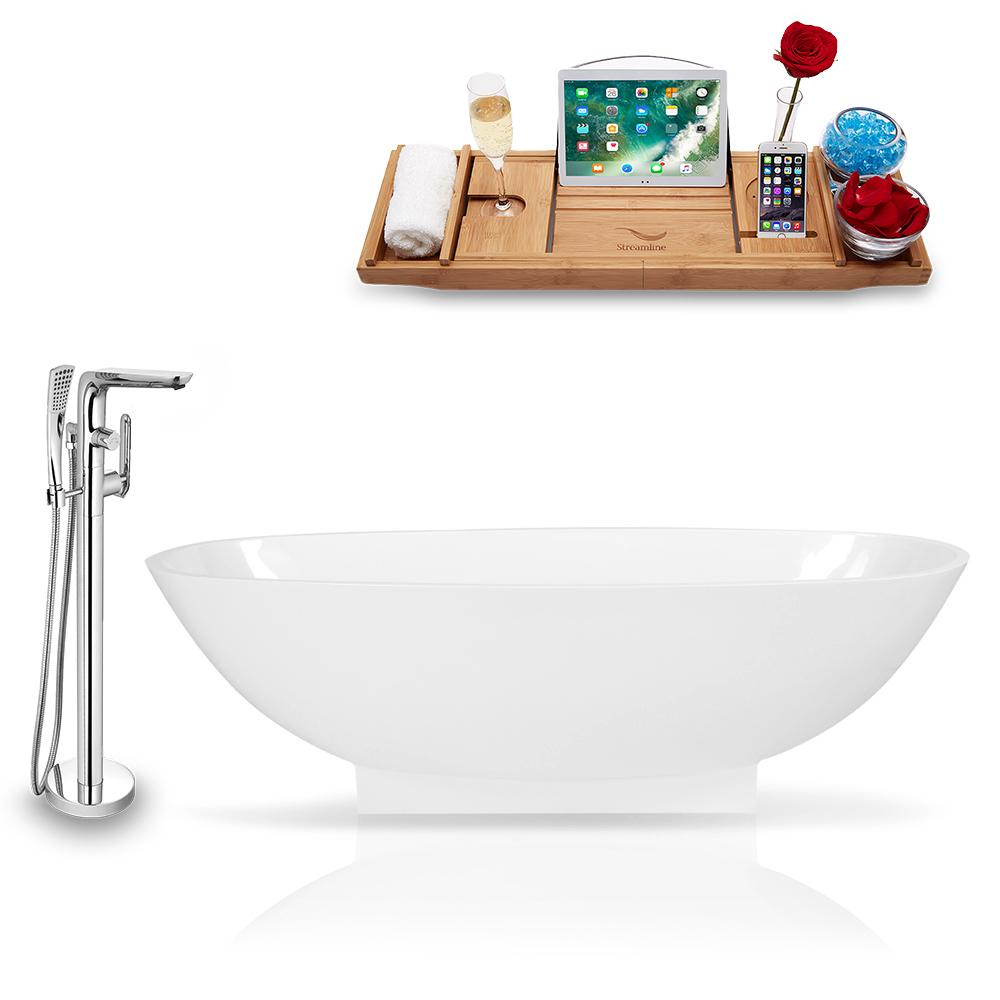 Tub, Faucet, and Tray Set Streamline 68'' Freestanding KH1009-120 Image