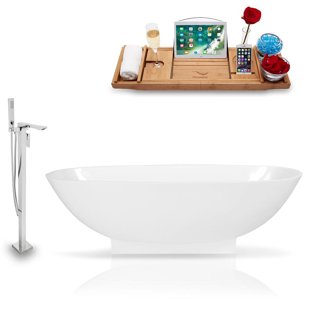 Tub, Faucet, and Tray Set Streamline 68'' Freestanding KH1009-140 Image