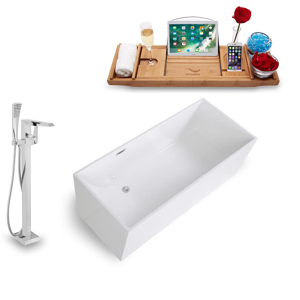 Tub, Faucet, and Tray Set Streamline 59'' Freestanding KH1169-100 Image