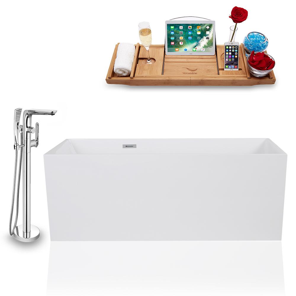 Tub, Faucet, and Tray Set Streamline 59'' Freestanding KH1169-120