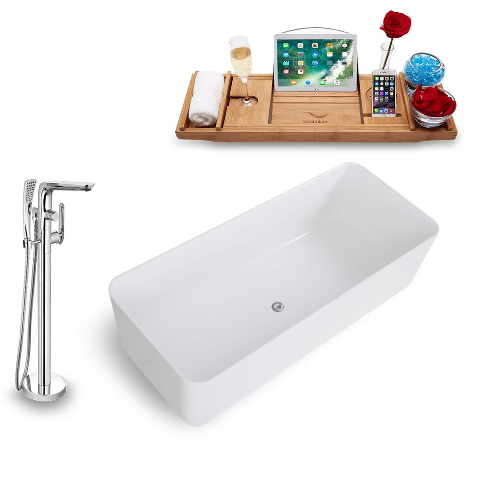 Tub, Faucet, and Tray Set Streamline 67'' Freestanding KH1580-120 Image