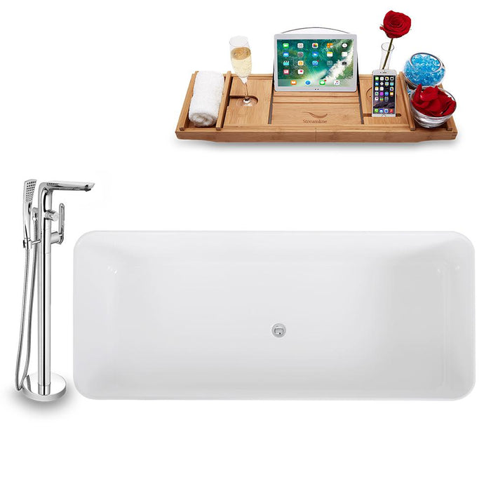 Tub, Faucet, and Tray Set Streamline 67'' Freestanding KH1580-120