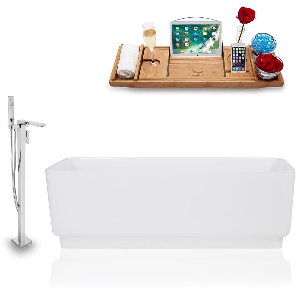 Tub, Faucet, and Tray Set Streamline 67'' Freestanding KH1580-140