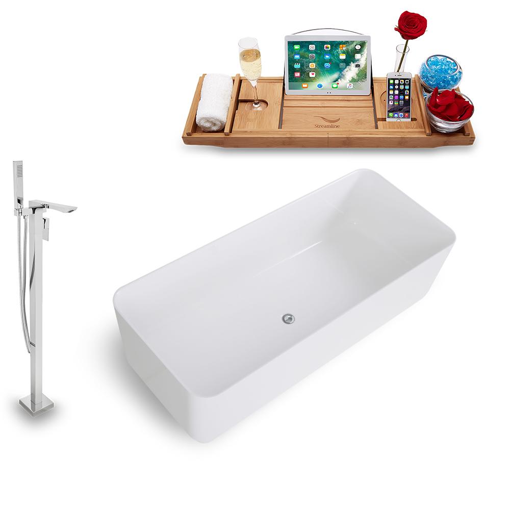 Tub, Faucet, and Tray Set Streamline 67'' Freestanding KH1580-140 Image