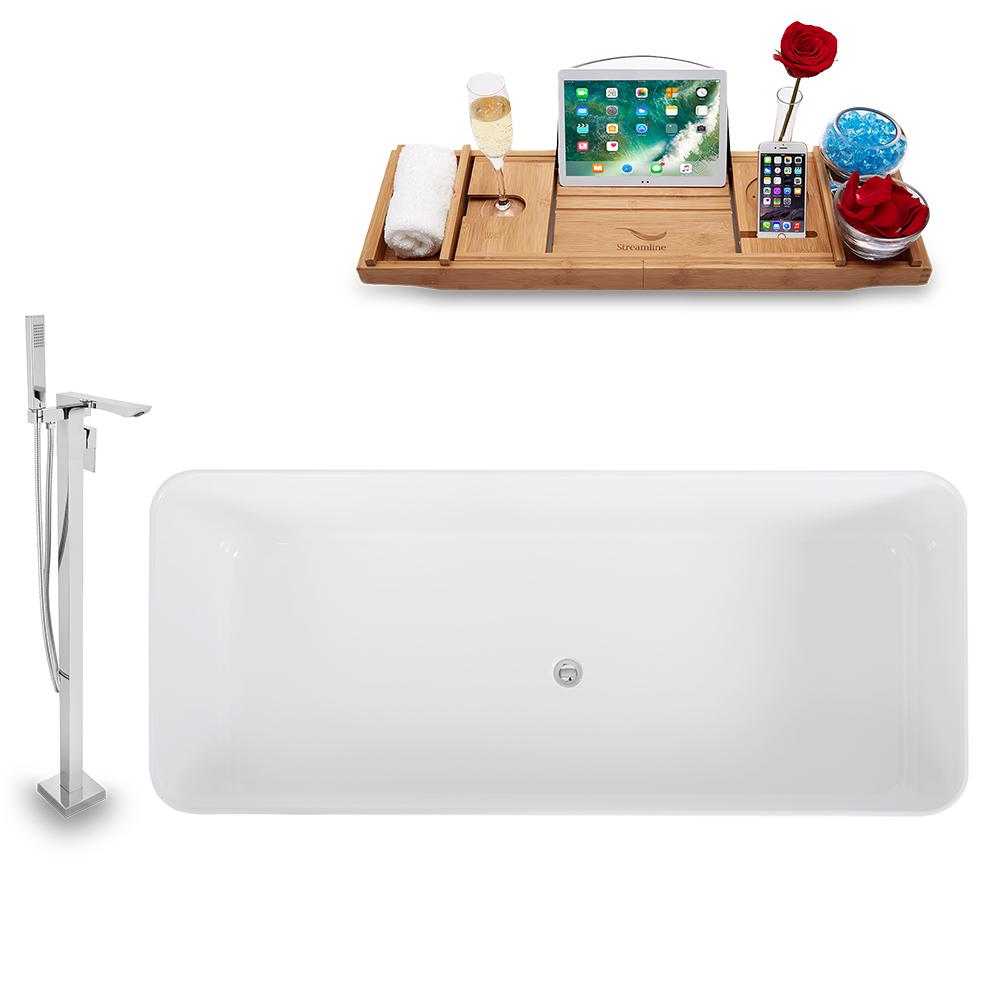 Tub, Faucet, and Tray Set Streamline 67'' Freestanding KH1580-140 Image