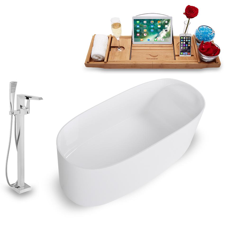 Tub, Faucet, and Tray Set Streamline 63'' Freestanding KH1681-100 Image