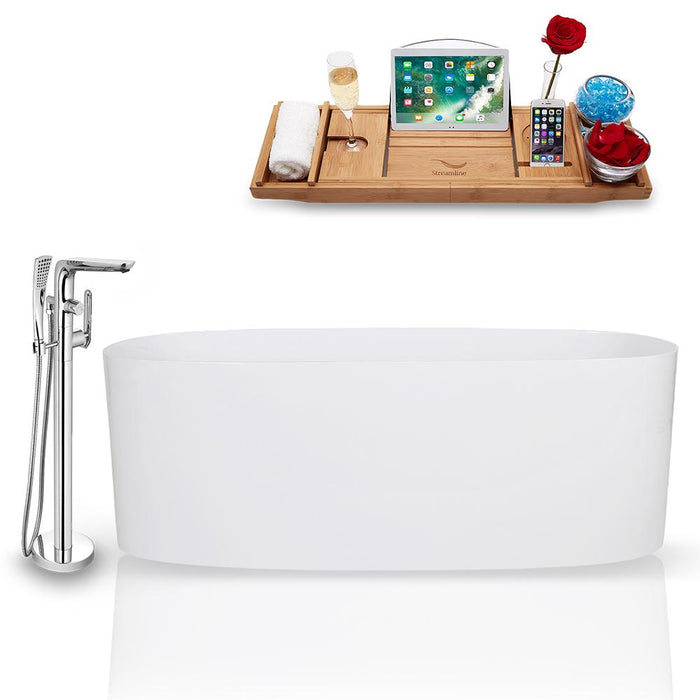 Tub, Faucet, and Tray Set Streamline 63'' Freestanding KH1681-120
