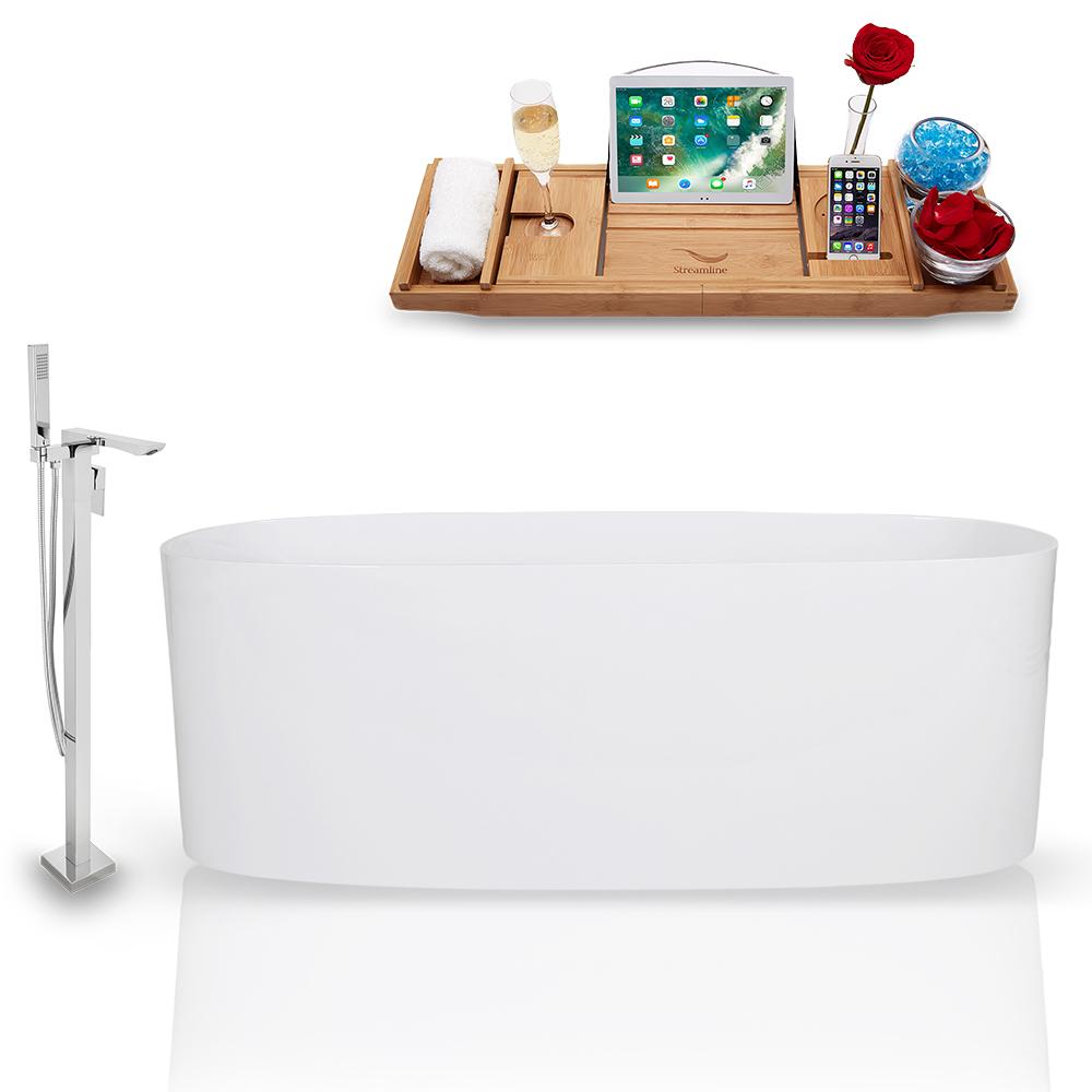 Tub, Faucet, and Tray Set Streamline 63'' Freestanding KH1681-140 image