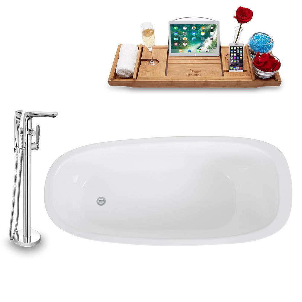 Tub, Faucet, and Tray Set Streamline 63'' Freestanding KH1686-120 Image