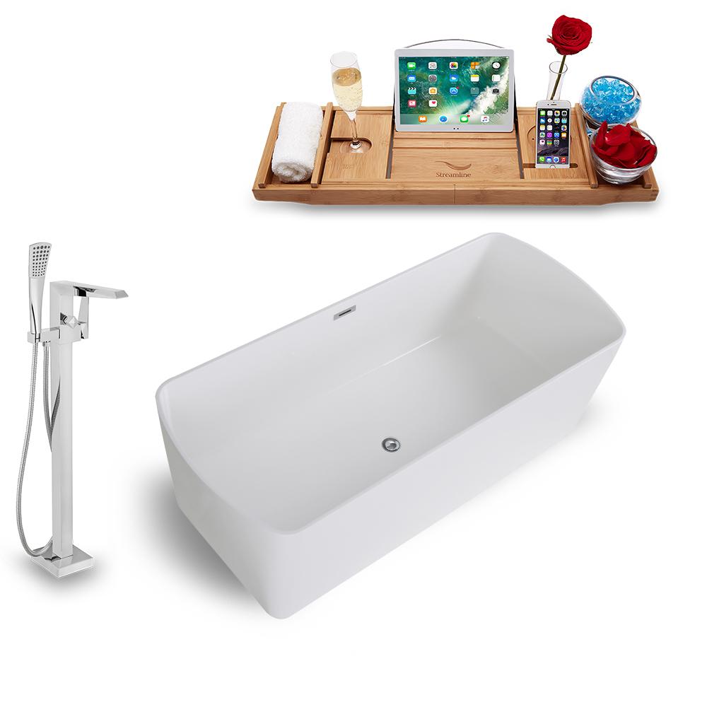 Tub, Faucet, and Tray Set Streamline 67'' Freestanding KH1782-100 Image