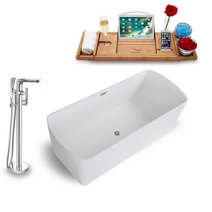Tub, Faucet, and Tray Set Streamline 67'' Freestanding KH1782-120
