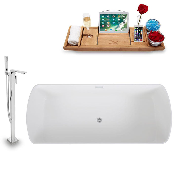 Tub, Faucet, and Tray Set Streamline 67'' Freestanding KH1782-140