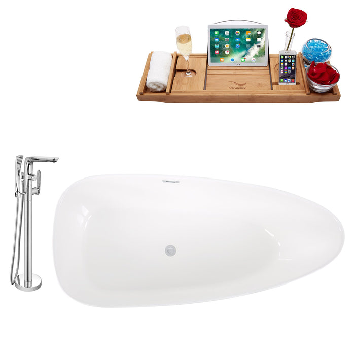 Tub, Faucet and Tray Set Streamline 67" Freestanding KH80-120