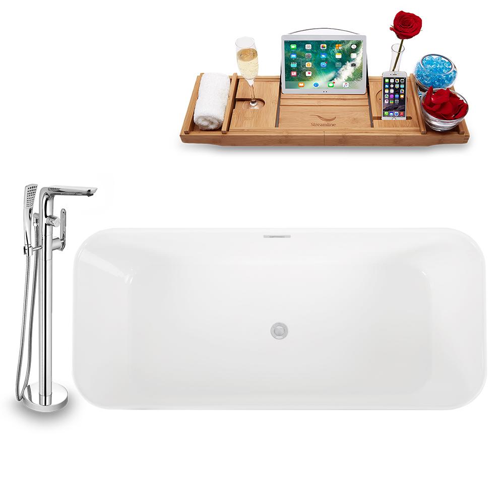 Tub, Faucet, and Tray Set Streamline 67'' Freestanding KH822-120 Image