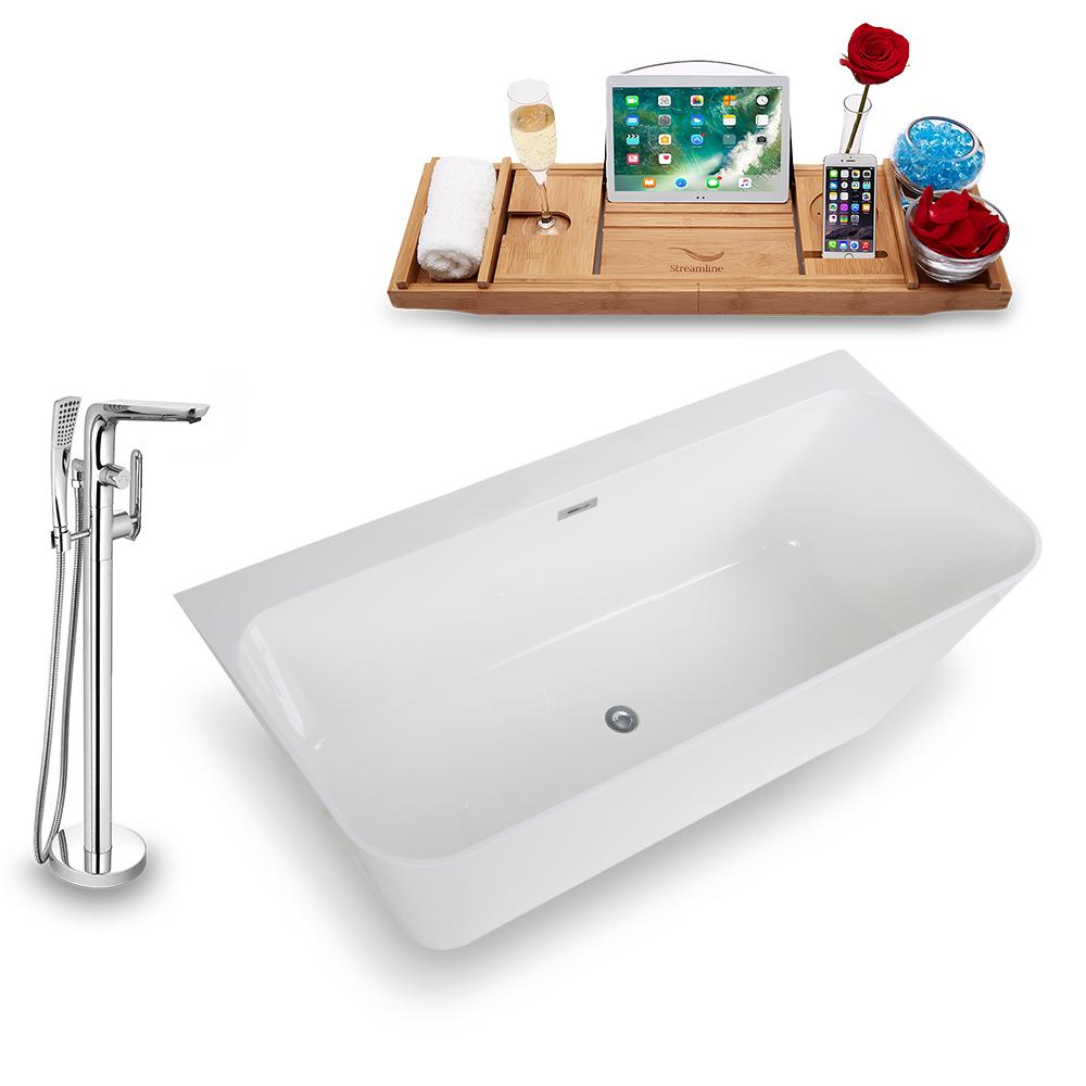 Tub, Faucet, and Tray Set Streamline 67'' Freestanding KH85-120 Image