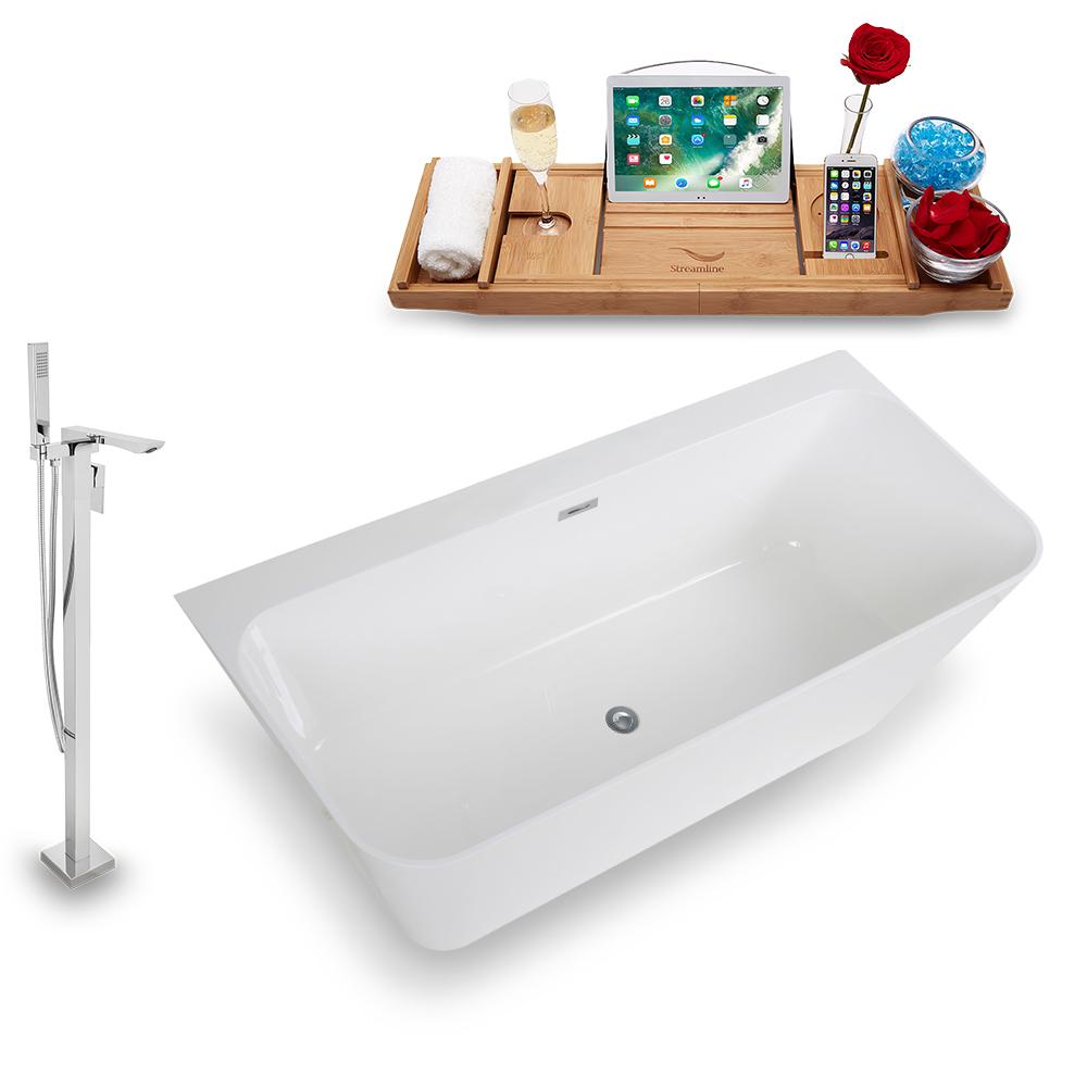 Tub, Faucet, and Tray Set Streamline 67'' Freestanding KH85-140 Image