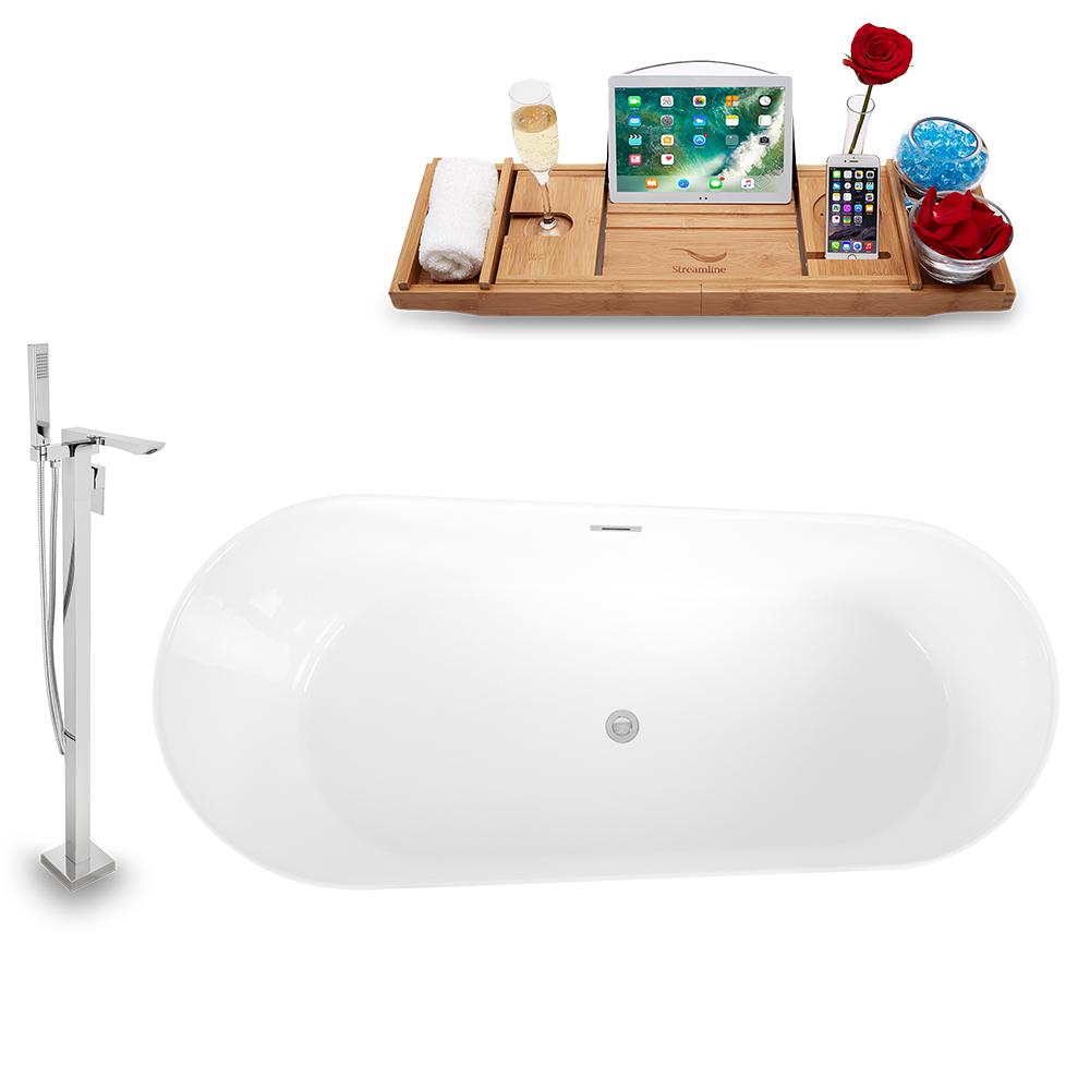 Tub, Faucet, and Tray Set Streamline 59'' Freestanding KH892-140 Image