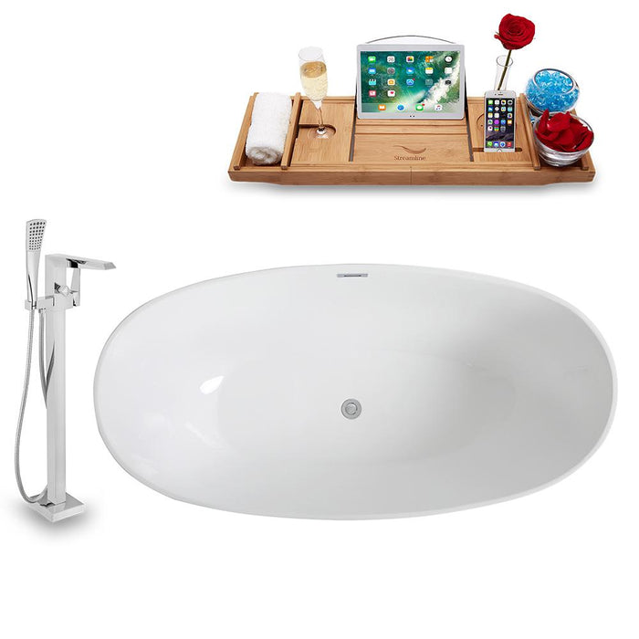 Tub, Faucet, and Tray Set Streamline 67'' Freestanding KH962-100