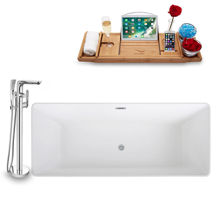Tub, Faucet, and Tray Set Streamline 67'' Freestanding KH97-120