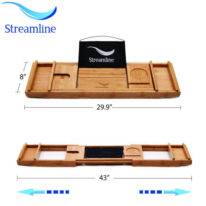 67" Streamline M-2080-67FSWH-FM Soaking Freestanding Tub and tray With Internal Drain