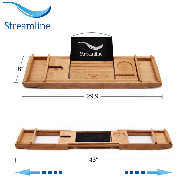67" Streamline M-2200-67FSWH-DM Soaking Freestanding Tub and tray With Internal Drain
