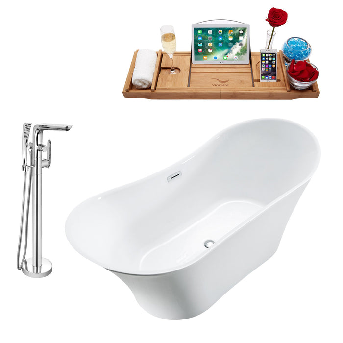 Tub, Faucet and Tray Set Streamline 67" Freestanding MH2460-120