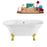 60" Streamline N100GLD-CH Soaking Clawfoot Tub and Tray With External Drain