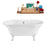 60" Streamline N100WH-WH Soaking Clawfoot Tub and Tray With External Drain