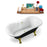 68" Streamline N103GLD-GLD Clawfoot Tub and Tray With External Drain