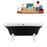68" Streamline N103WH-BL Clawfoot Tub and Tray With External Drain