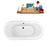 59" Streamline N1120BL-BL Clawfoot Tub and Tray With External Drain