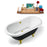 59" Streamline N1120GLD-GLD Clawfoot Tub and Tray With External Drain
