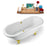 67" Streamline N1121GLD-GLD Clawfoot Tub and Tray With External Drain
