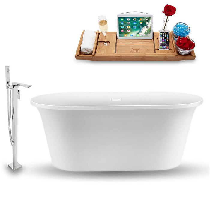 59" Streamline N1560BL-140 Freestanding Tub and Tray with Internal Drain