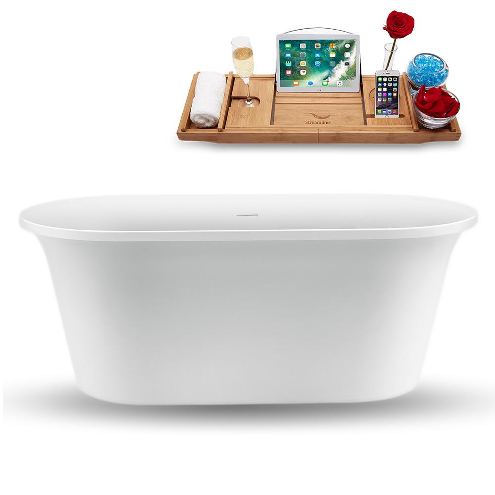 59" Streamline N1560ROB Freestanding Tub and Tray with Internal Drain