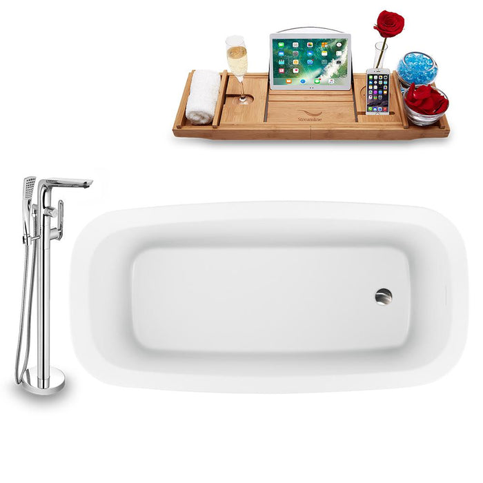 59" Streamline N1620BNK-120 Freestanding Tub and Tray with Internal Drain
