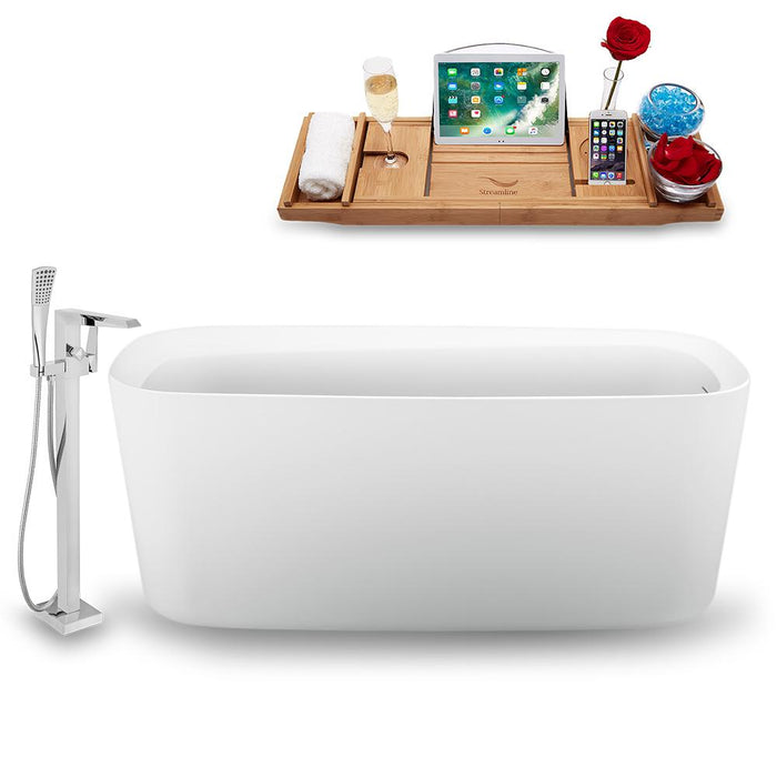59" Streamline N1640BL-100 Freestanding Tub and Tray with Internal Drain