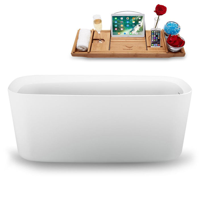 59" Streamline N1640BNK Freestanding Tub and Tray with Internal Drain