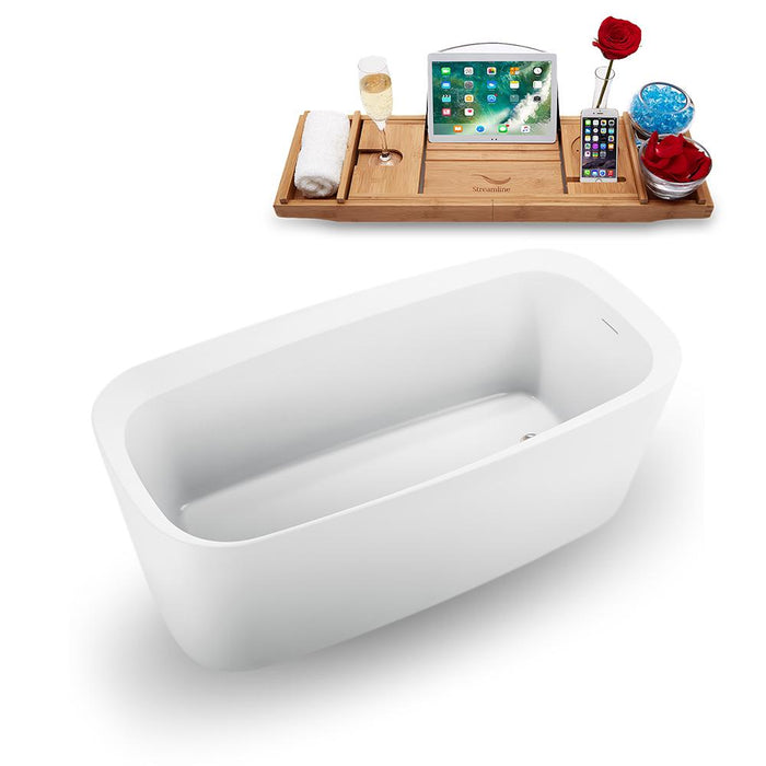 59" Streamline N1640BNK Freestanding Tub and Tray with Internal Drain