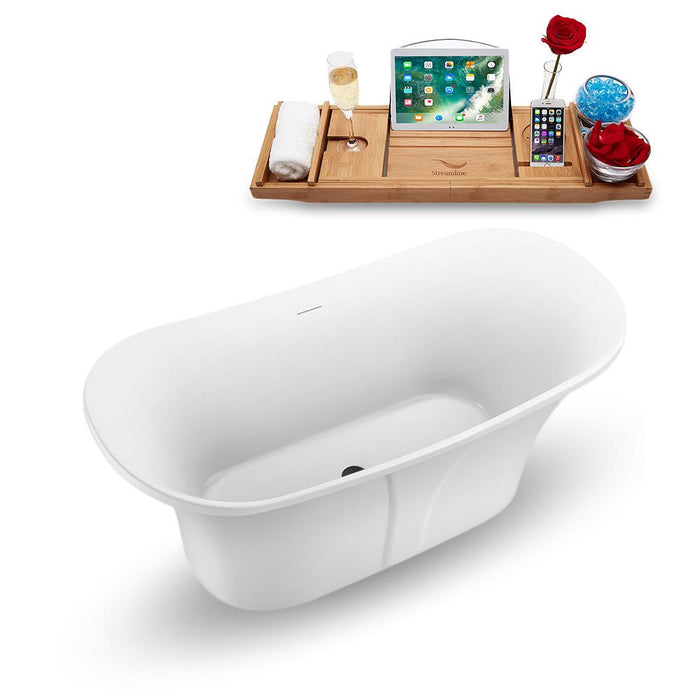 59" Streamline N1660BL Freestanding Tub and Tray with Internal Drain