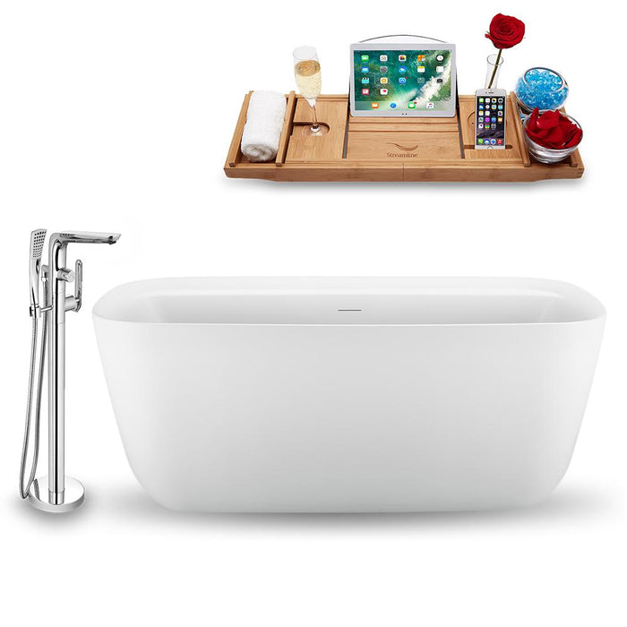 59" Streamline N1700BL-120 Freestanding Tub and Tray with Internal Drain