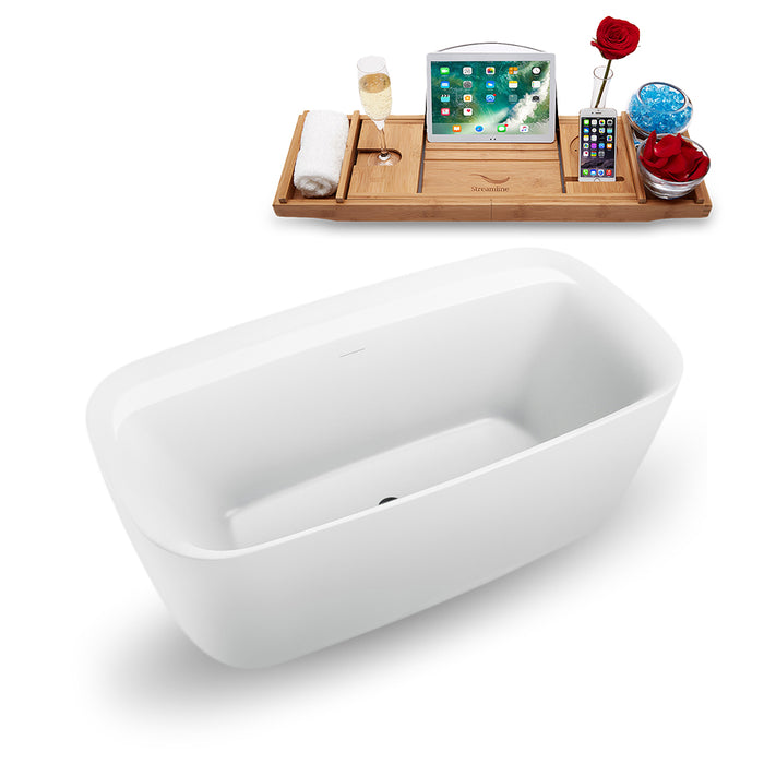 59" Streamline N1700BL Freestanding Tub and Tray with Internal Drain